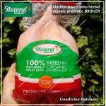 Chicken ayam PROBIOTIC ORGANIC herbal jamu low-fat Natural Poultry frozen WHOLE KAMPUNG (price/pc +/- 800g)